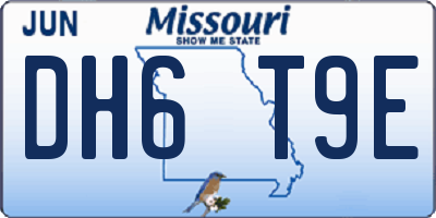 MO license plate DH6T9E