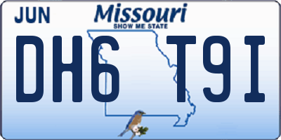 MO license plate DH6T9I