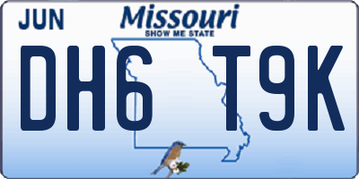 MO license plate DH6T9K