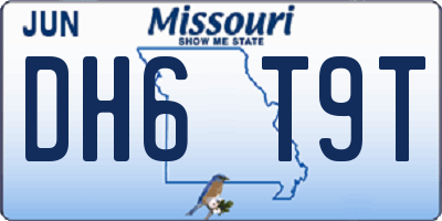 MO license plate DH6T9T
