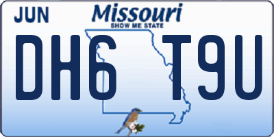 MO license plate DH6T9U