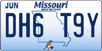 MO license plate DH6T9Y