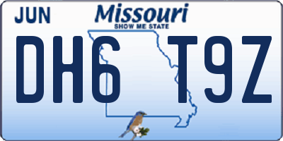 MO license plate DH6T9Z