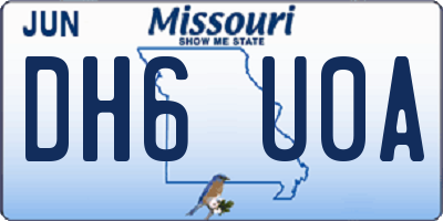 MO license plate DH6U0A