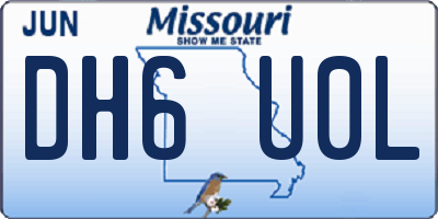 MO license plate DH6U0L