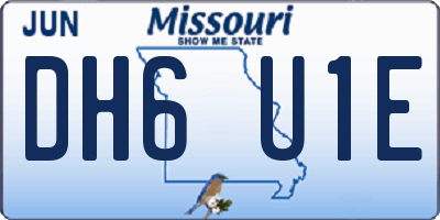 MO license plate DH6U1E