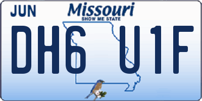 MO license plate DH6U1F