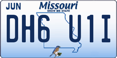 MO license plate DH6U1I