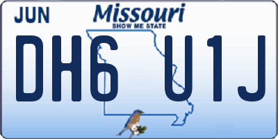 MO license plate DH6U1J