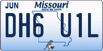 MO license plate DH6U1L