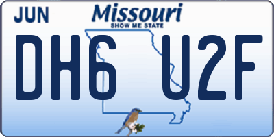 MO license plate DH6U2F