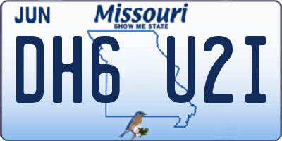 MO license plate DH6U2I