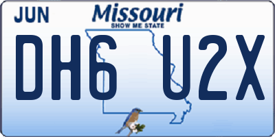 MO license plate DH6U2X