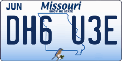MO license plate DH6U3E