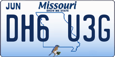 MO license plate DH6U3G
