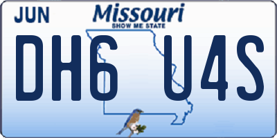 MO license plate DH6U4S