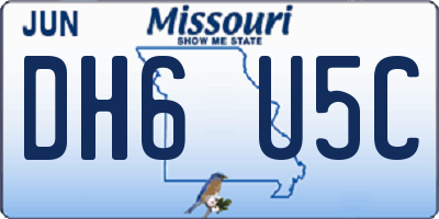 MO license plate DH6U5C