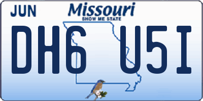 MO license plate DH6U5I