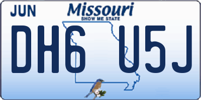 MO license plate DH6U5J