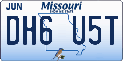 MO license plate DH6U5T