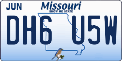 MO license plate DH6U5W