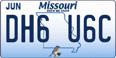 MO license plate DH6U6C