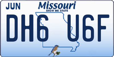 MO license plate DH6U6F