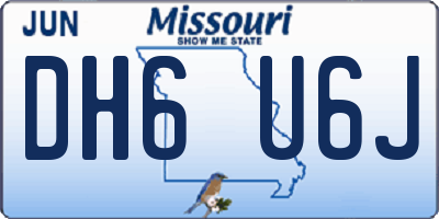 MO license plate DH6U6J
