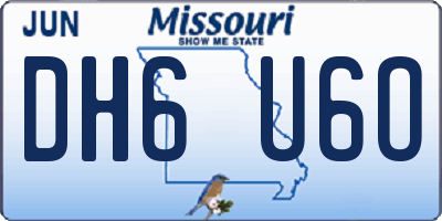 MO license plate DH6U6O