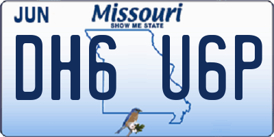 MO license plate DH6U6P