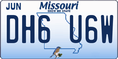 MO license plate DH6U6W