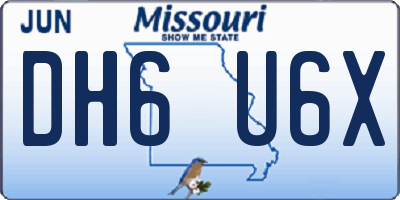 MO license plate DH6U6X