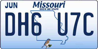 MO license plate DH6U7C