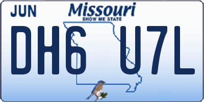 MO license plate DH6U7L