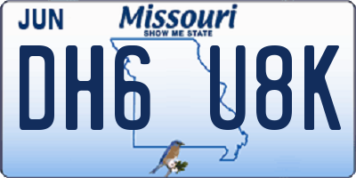 MO license plate DH6U8K