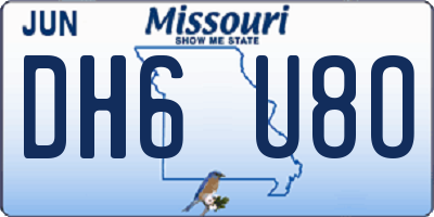 MO license plate DH6U8O