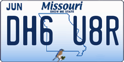 MO license plate DH6U8R