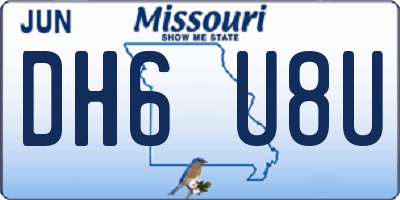 MO license plate DH6U8U
