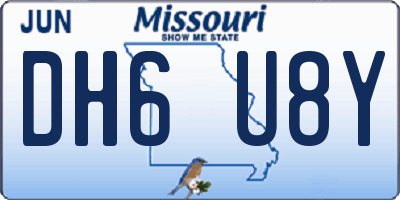 MO license plate DH6U8Y