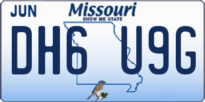 MO license plate DH6U9G
