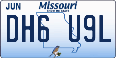MO license plate DH6U9L