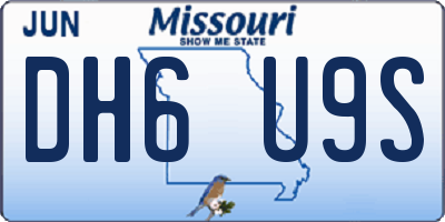 MO license plate DH6U9S