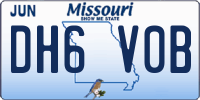 MO license plate DH6V0B