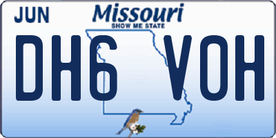 MO license plate DH6V0H