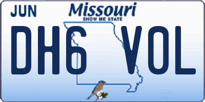 MO license plate DH6V0L