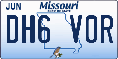 MO license plate DH6V0R