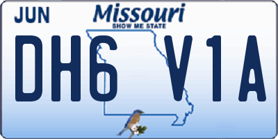 MO license plate DH6V1A