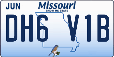 MO license plate DH6V1B