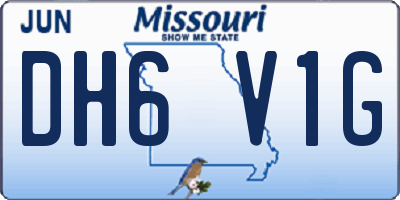 MO license plate DH6V1G