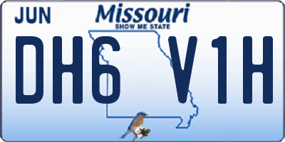 MO license plate DH6V1H